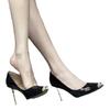 European and American Style Hottie Pointed Metal Stiletto High Heels Female Sexy Versatile Light Mouth Patent Leather Bed Single Shoes Spring