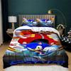 3 Pieces Movie Cartoon Sonic Bedding Set Ultra Soft Duvet Cover Set Twin Size Lightweight Quilt Cover with 2 Pillow Sham