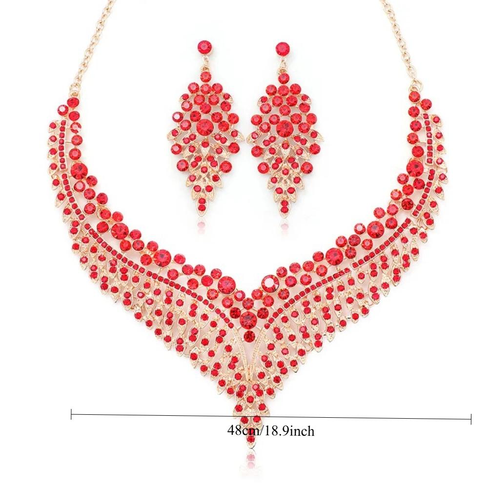 European and American fashion temperament bridal dinner dress necklace generous exaggerated collarbone chain earrings set jewelry