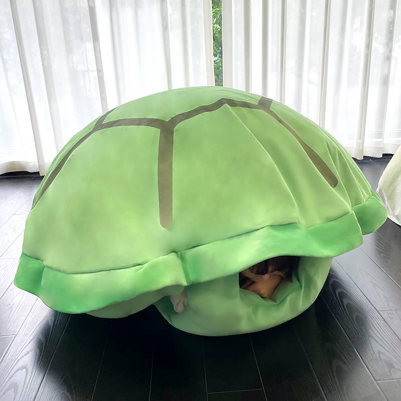 Plush Turtle Shell Wearable Sleeping Bag & Sofa Cushion