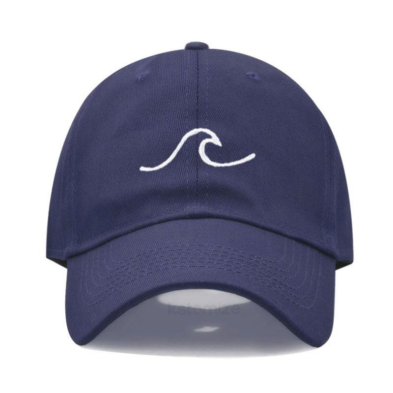 Men'S Baseball Cap Women'S Washed Cotton Waves Embroidery Embroidery Dad Hat Sport Golf Caps For Man Sun Hats Dropshipping