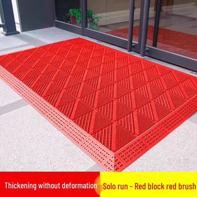 Commercial Anti-Slip Door Mat: Durable, Interlocking, Wear-resistant, Mud Scraper for Hotel & Office Entrances. 45x60cm