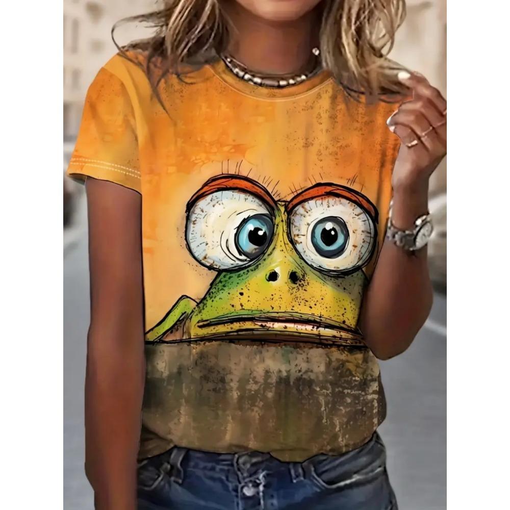 

Women s T-shirt Summer Casual Short Sleeve Top Round Neck T-shirt Fashion Street Wear 5XL