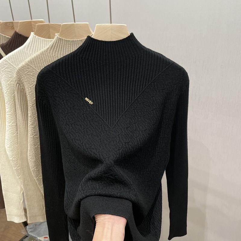 

Loose Sweater Women s Semi-high Neck Warm Sweater Women s Autumn and Winter Knitted Sweater Base Layer Pullover S