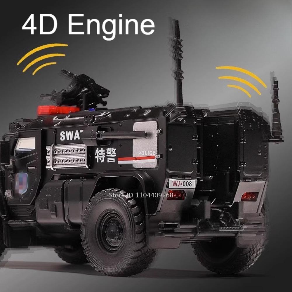 1:32 VDV SWAT Sabertooth Armored Car Model Toy Shock Absorption Police Cars Music Light Off-road Vehicle Sound Light Boys Gifts