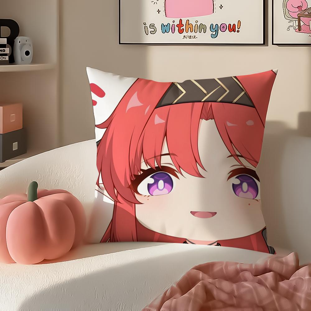 Game immersive Wuthering Waves CANTARELLA Cushion Cover Pillowcase Short Plush Invisible zipper Room Sofa Cushion Cover