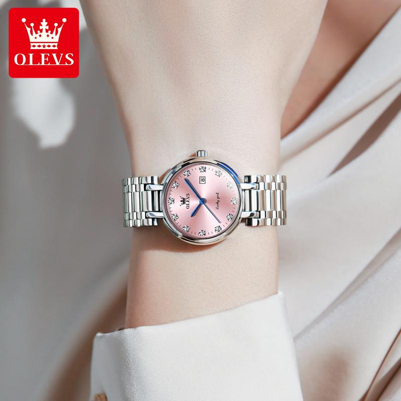OLEVS Damenuhren Mode Leichter Luxus Original Armbanduhr Wasserdicht Leuchtend Quarz Damen Chronograph Datumsuhren