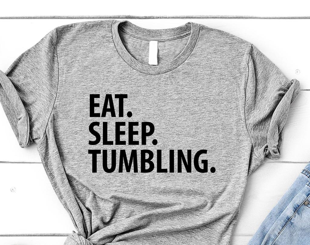 Eat Sleep Tumbling T-Shirt: Soft Cotton Gymnastics Tee