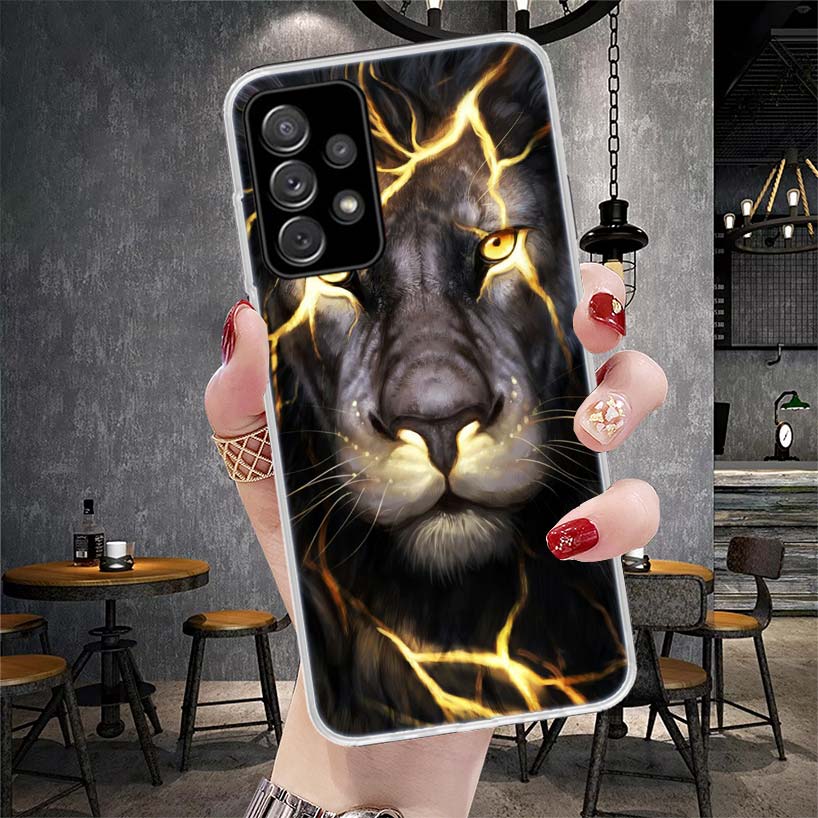 Lion Alpha Male Cub King Phone Case For Samsung Galaxy A12 A22 A32 A52 A72 A02S A51 A50S A71 A70 A31 A20S Note 20 Ultra S10 A10S