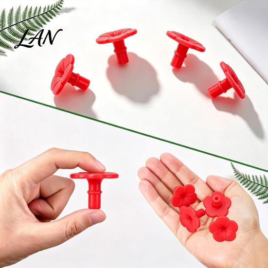 Feeder Replacement Flowers Set 8Pcs Hummingbird Flowers, Bee-Proof Silicone Feeding Ports, Universal Outdoor Parts Easy Clean