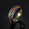 1pc Stainless Steel Rotatable Finger Ring For Men, Hip Hop Rock Spinner Chain Ring, Punk  Party Gift