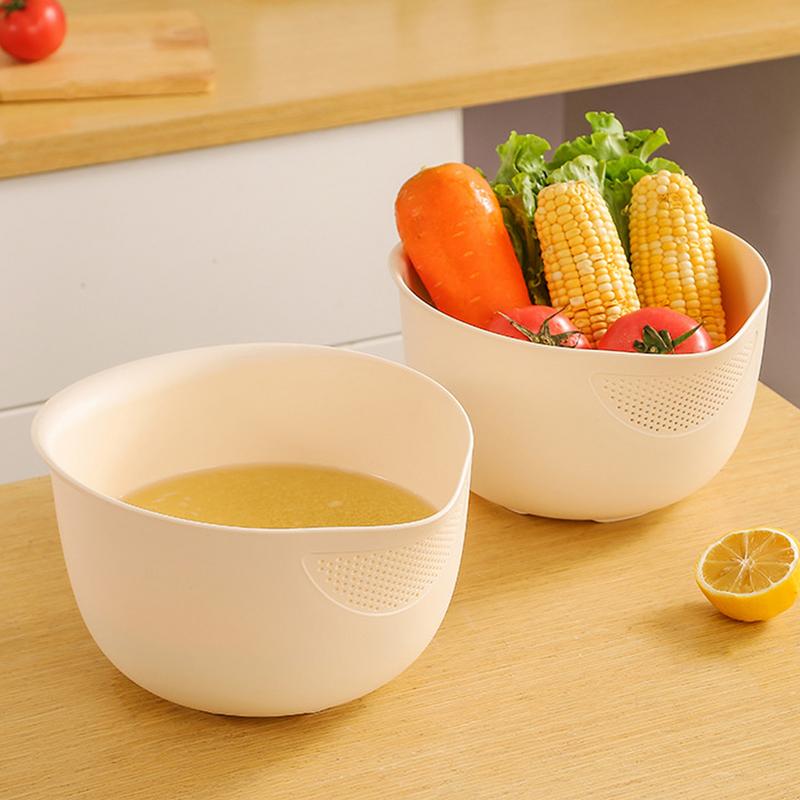Rice Colander Strainer Rice Strainer Colander Bowl Rice Washer Drain Basket Rice Rinser Fruit Strainer Cleaner Fine Mesh