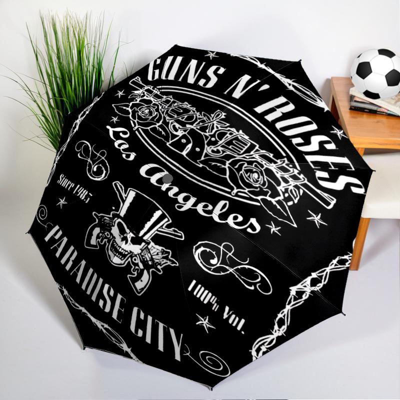 Guns Roses Fire Logo Umbrella 8-Frame for Travel, Camping, Casual Lightweight Portable Umbrella, Essential for Every Family Holidays Gift