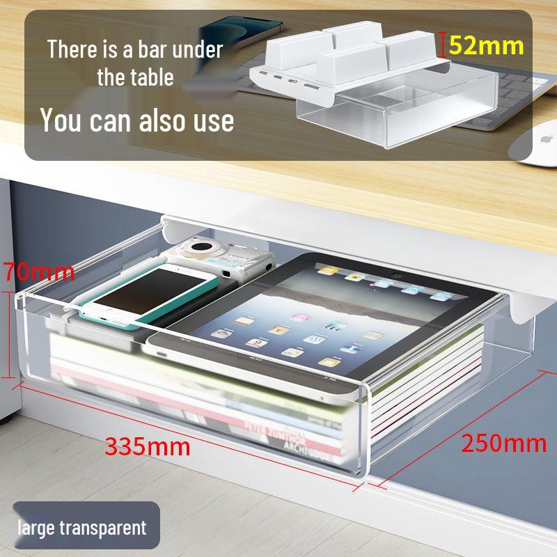 Niewidoczny organizer pod biurko: Bez wiercenia szuflada na artykuły biurowe