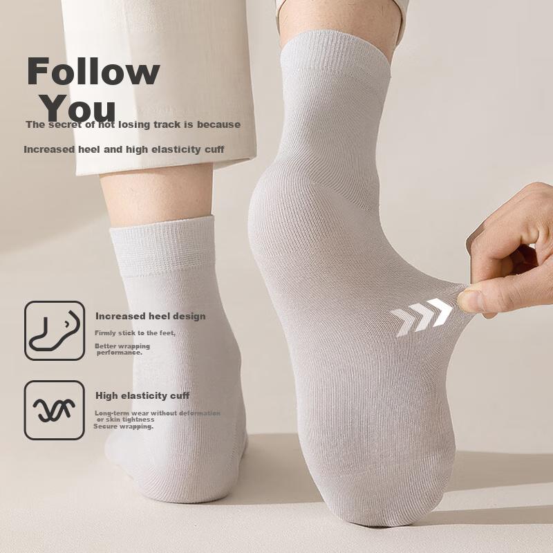 MIIOW Men's Socks, Mid-Calf Length, 100% Pure Cotton, Autumn And Winter, Iron-Printed, And Odor-Resistant, Boxed