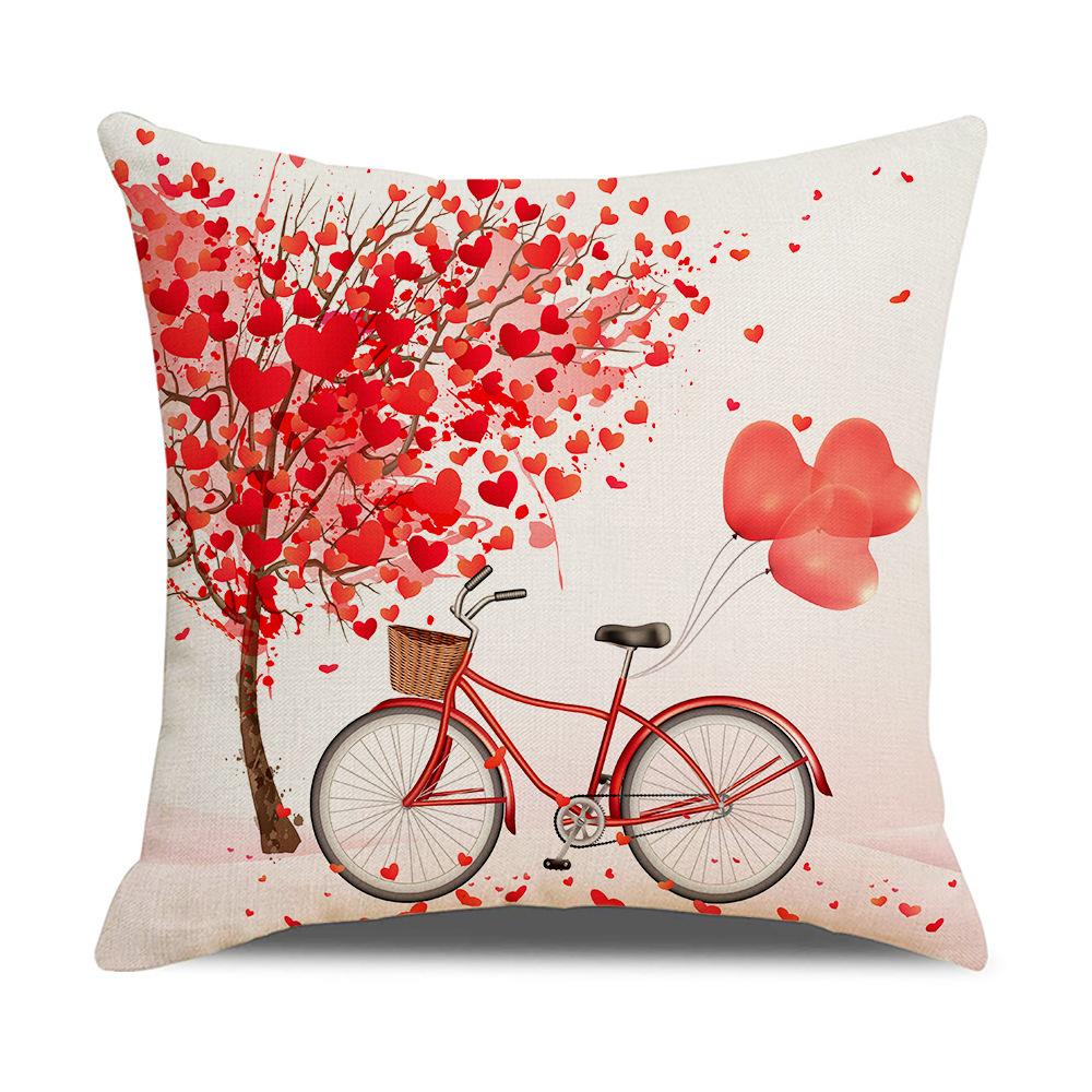 New Valentine's Day Romantic Love Rose Short Plush Pillow Cover Home Sofa Atmosphere Decorative Cushion Cover