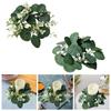 Candle Ring Artificial Eucalyptus Leaves Wreath 9.8inch Home Decor Small Boho Pillar