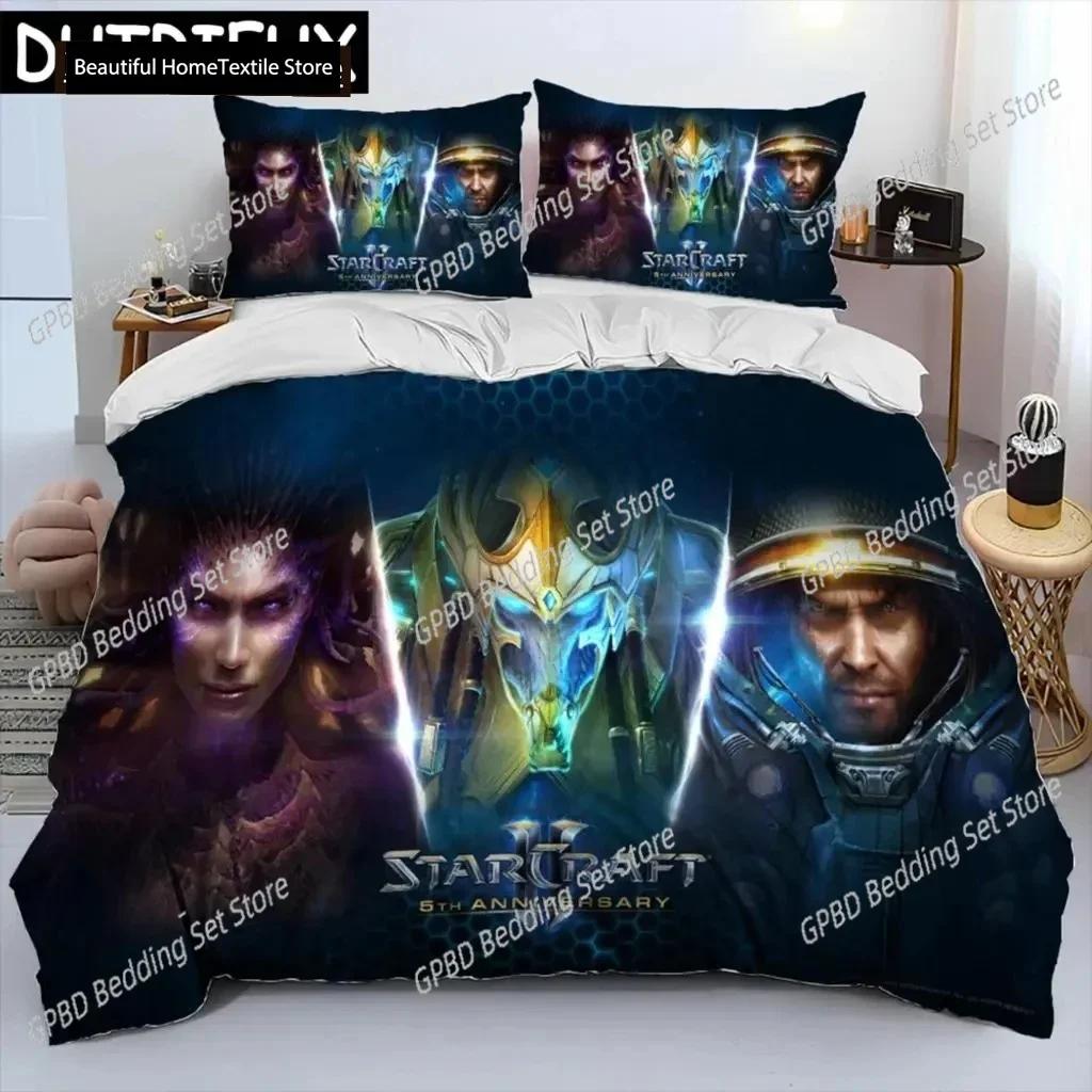 StarCraft Game Gamer PC Bedding Set Boys Girls Twin Queen Size Duvet Cover Pillowcase Bed Boys Adult Fashion Home Textileextile