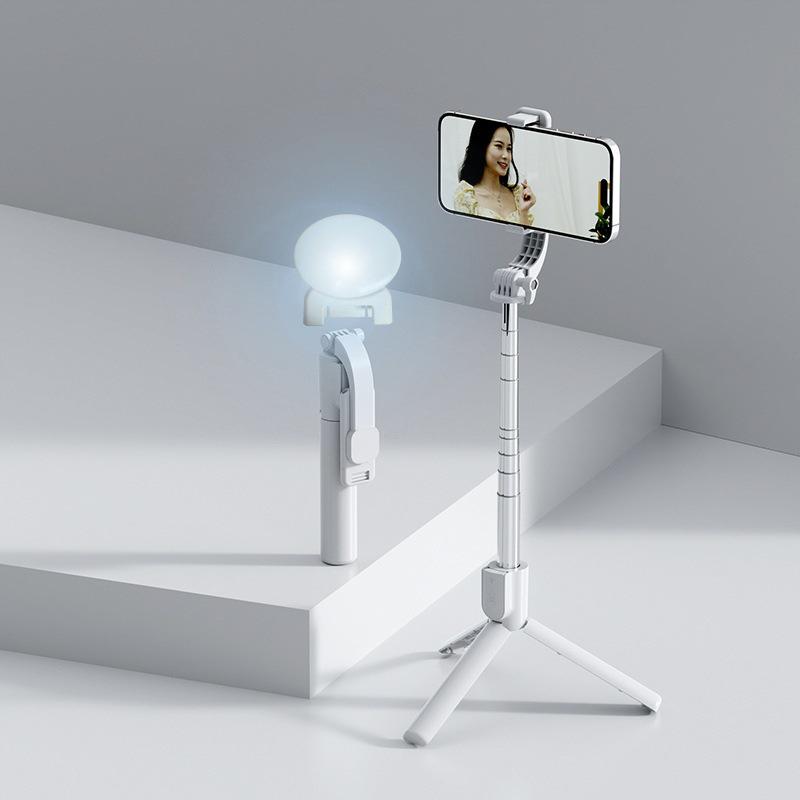 All-in-One Bluetooth Selfie Stick Tripod with Remote Control for Live Broadcasts and Travel