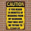 Funny Metal Wall Sign Vintage Bedroom Humor Warning Art Decor for Bar Cafe