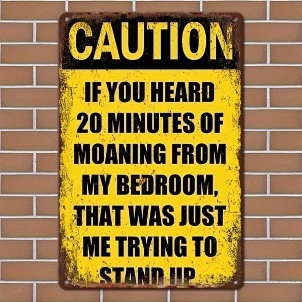 Funny Metal Wall Sign Vintage Bedroom Humor Warning Art Decor for Bar Cafe