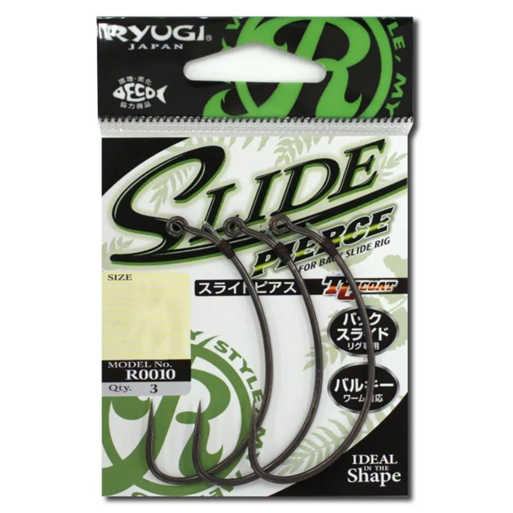 Ryugi Slide Pierce Hook 1/0 R0010 Backslide Custom Hook for Worms Fishing Hook 3pcs