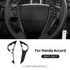 Real Soft Carbon Fiber LHD Car Steering Wheel Button Interior Trim Accessories For Honda Accord 2013 2014 2015 2016 2017 Accs