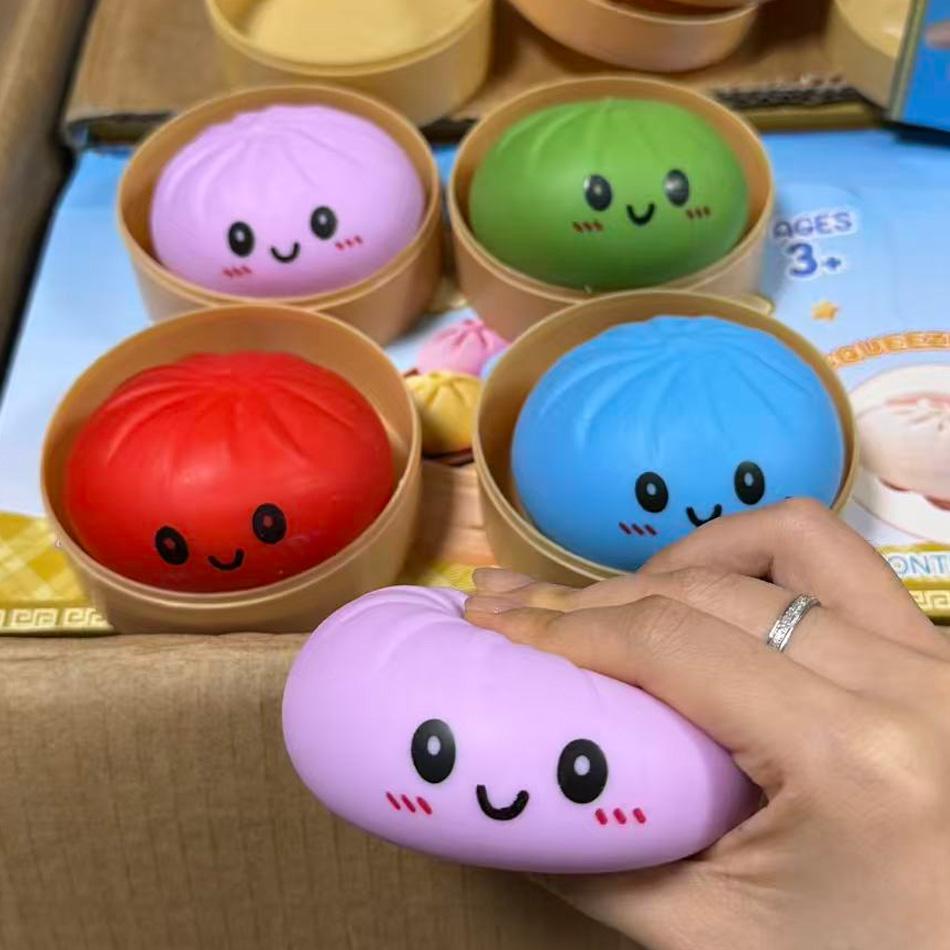Scatola Cieca Dumpling Glitterato Squishy Giocattolo Sensoriale da Spremere per Alleviare lo Stress