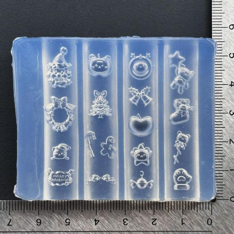 3D Butterfly Flower Silicone Nail Mold Sweet Bow Bead Chain Transparent Nails Templates DIY Nail Art Decor Manicure Design Tools