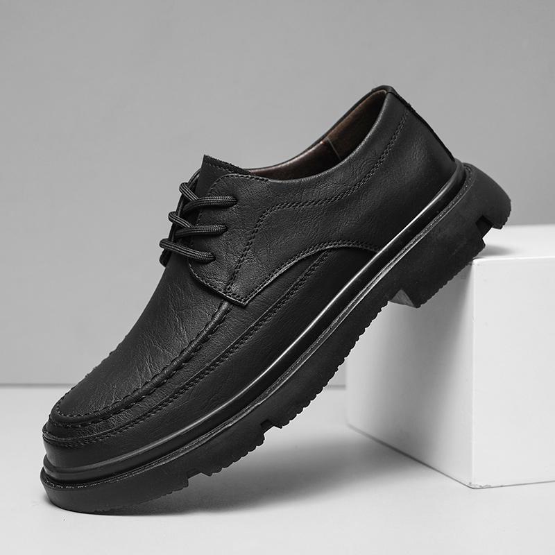 

Fashion Non Slip Men s Shoes Lace Up Men s Oxfords Footwear Comfy Outdoor Elegant Walking Shoes Simple British Style Wedding Shoes Men 38 чёрный