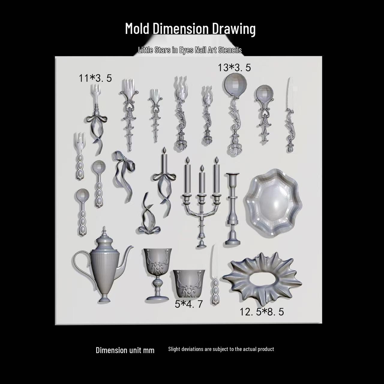 

Elegant European Bow Fork Nail Art Silicone Mold Set