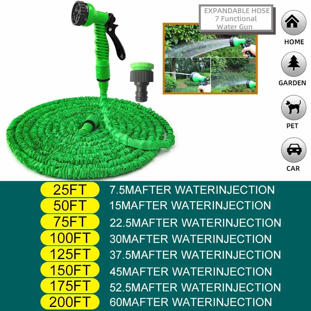 Home Garden Hoses High-Pressure Expandable Magic Hose Multi-Function Water Gun Sprayer Car Wash Pipe Home Garden Watering Hose