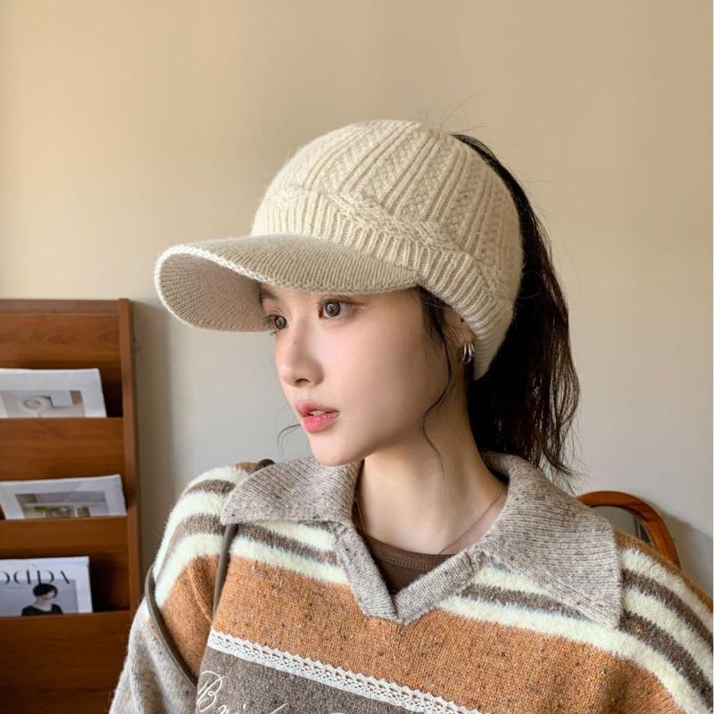 1pc Women's Warm Knitted Baseball Cap with Ribbed Knit Cap,FashionHeadwear for Cold Weather Suitable for Daily Use Winter Fall