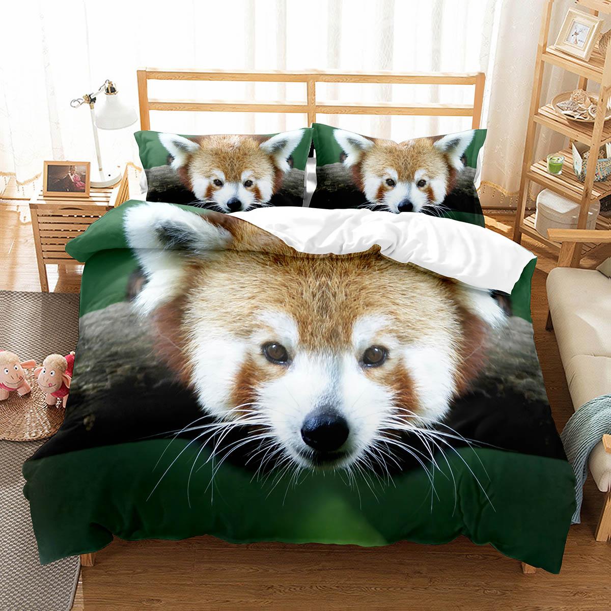 

Коричневый енот King Queen Double Полный пододеяльник Прекрасный комплект постельного белья с изображением животных Покрывало из 2/3 предметов из полиэстера EU single(135x200cm)