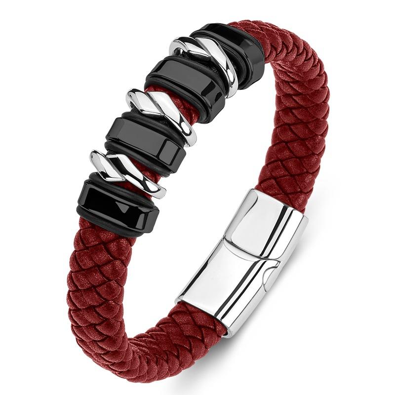 2026 European and American Men's Genuine Leather Trend High-end Bracelet, Woven Leather Bracelet