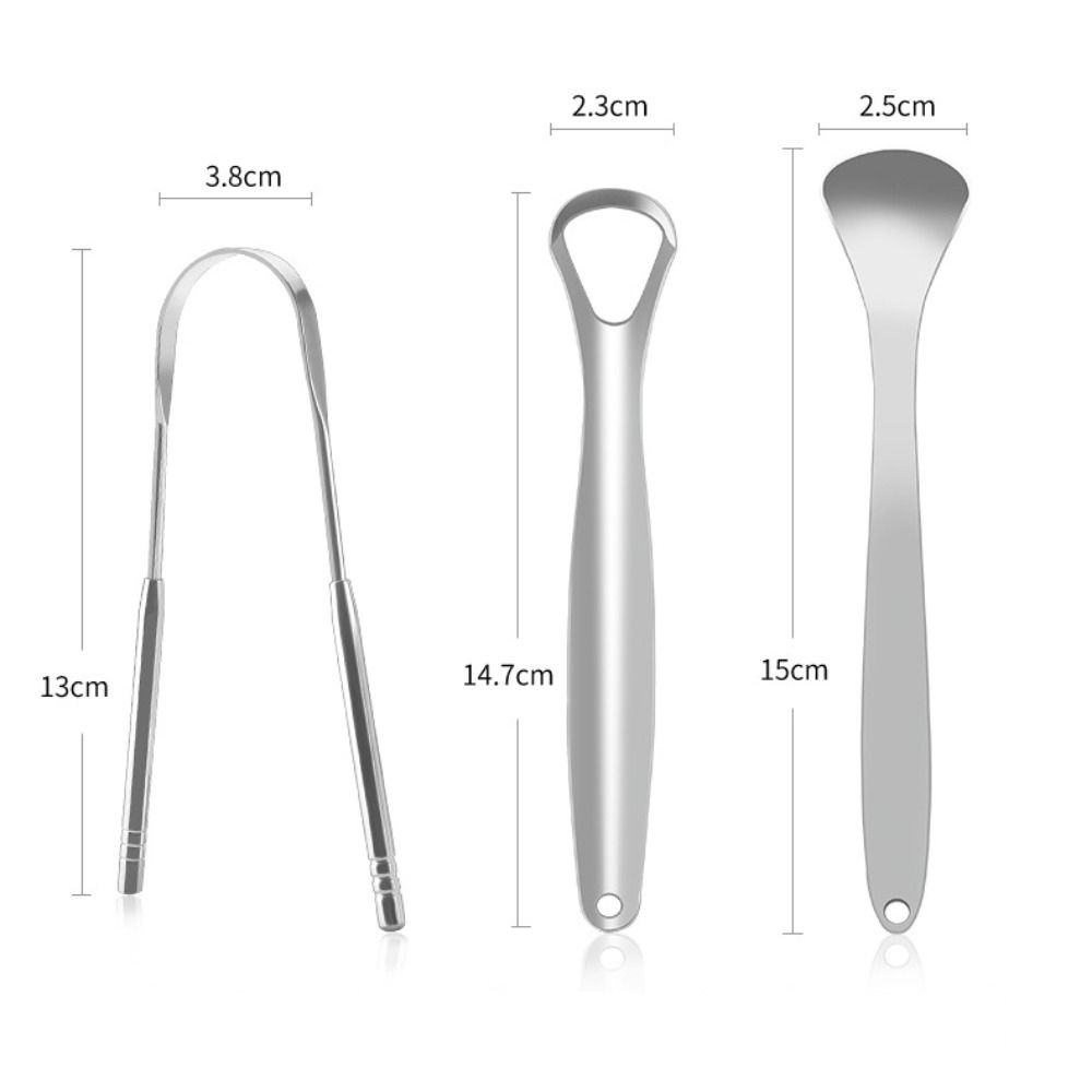 3pcs Stainless Steel Tongue Cleaners Dental Cleaning Oral Tool Hot Sale Tongue Scraper Men