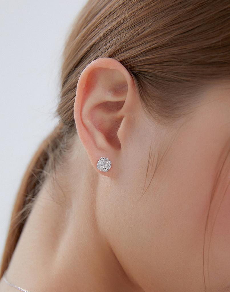 Hyeres Lor Essence Silver (W) Moissanite Florette Earrings Hl4E5A442W9Xxx