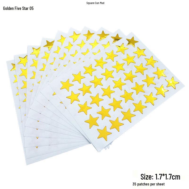 Golden Star and Flower Reward Stickers for Children - Ideal for Kindergarten Praise