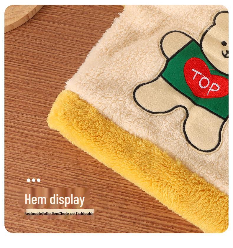 Kids' Flannel Pajama Set - Thick Coral Fleece, Long-Sleeved, One-Piece Sleepwear for Boys & Girls, Perfect for Autumn/Winter.