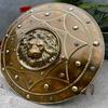 60.96 Cm Medieval Lion Face Shield Steel Armor Replica for Cosplay Display