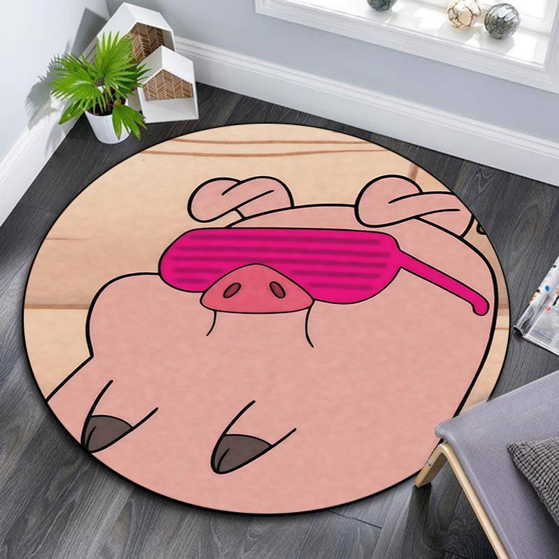 Waddles pattern round rug,Carpet Rug for Living Room Bedroom Playroom ,Non-slip Floor Mat,Holiday Gifts and Birthday Gifts.