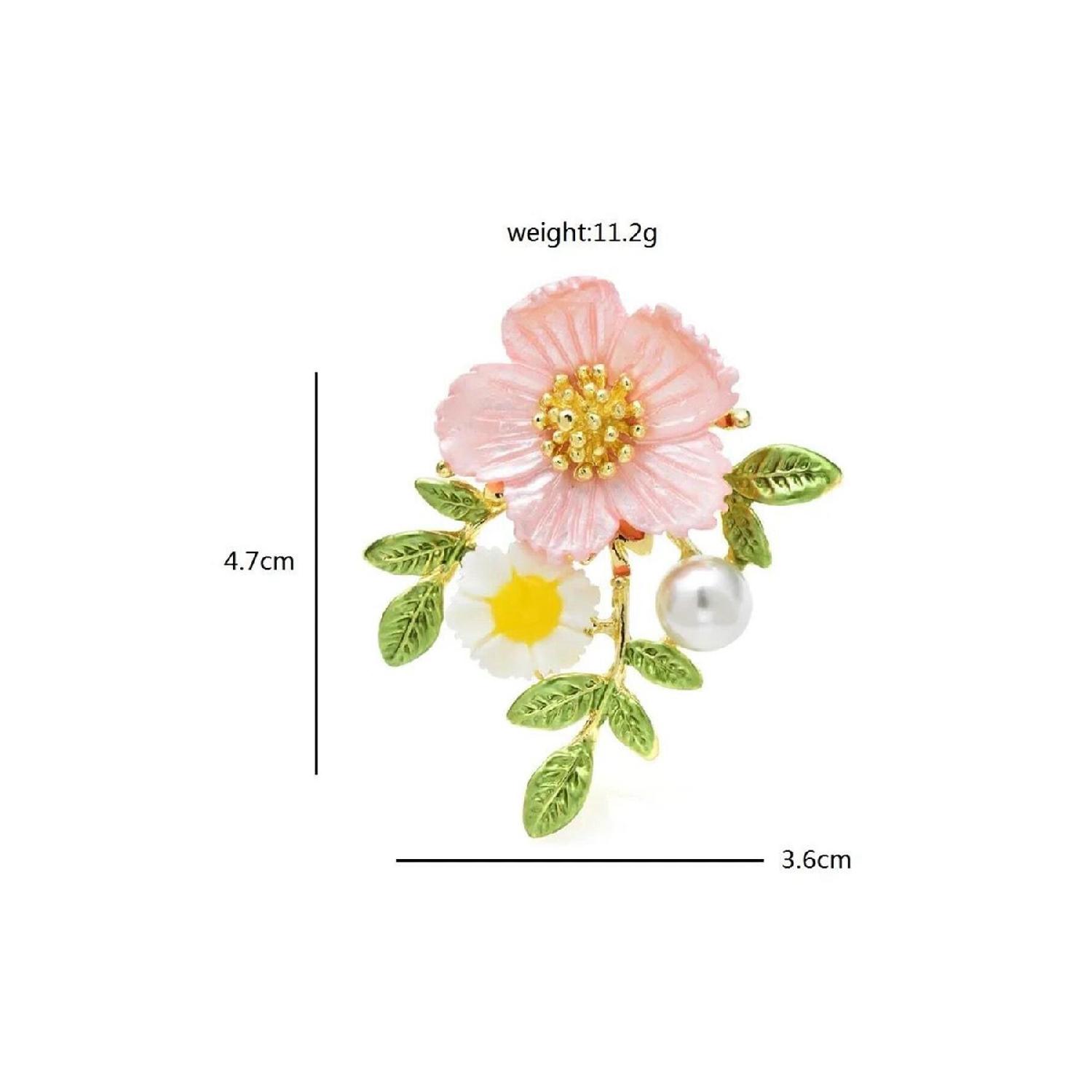 

Брошь Розовый Белый Цветок чистый