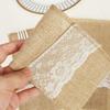 Lace Trim Tableware Storage Bag Linen Fabric Table Decoration Accessories  For Table Decorations