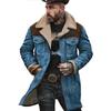 Men's 2026 Autumn/Winter Suede Patchwork Jacket with Multi-Pocket Zipper
