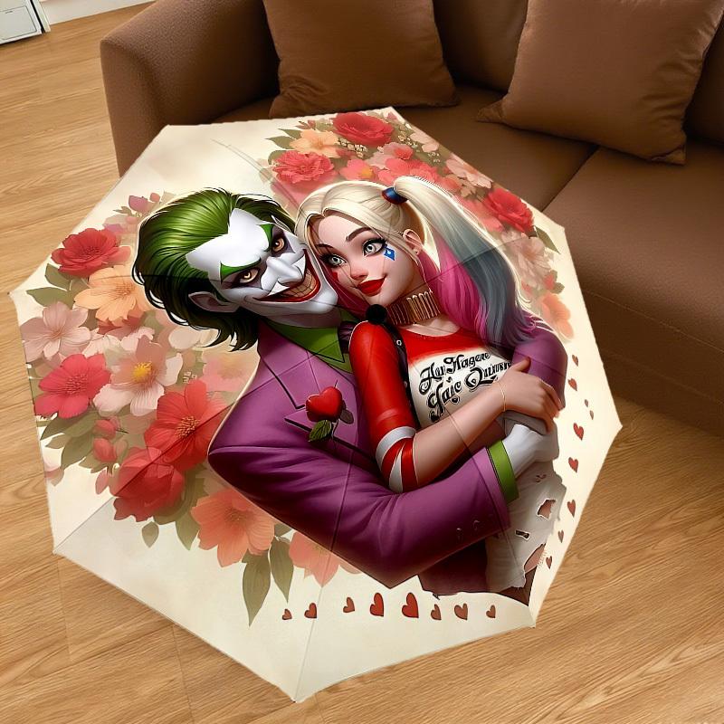 1PC Warner Joker Harley Umbrella-8-Rib Reinforced, Automatic Open, Lightweight & Durable-A93