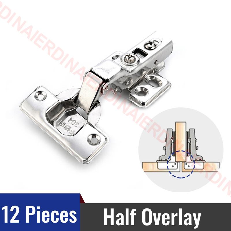 NAIERDI Stainless Steel Hydraulic Hinge - 4/8/12pcs NAIERDI C Serie Soft Close Hydraulic Hinge for Furniture,Cabinet and Doors