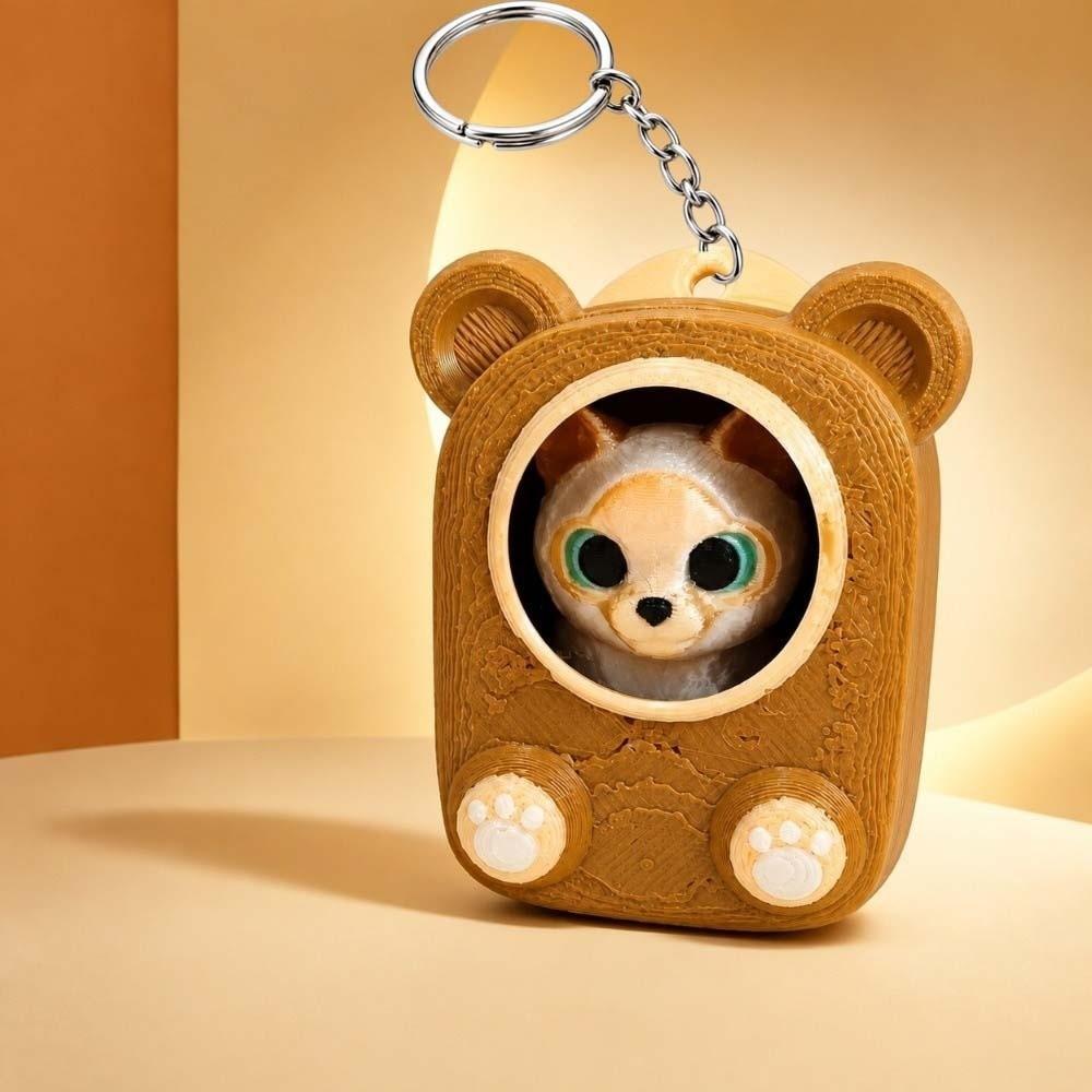Lightweight Build 3D Printed Keychain Vibrant Shades Trendy Bag Charm Micro Kitten Bag Gifting