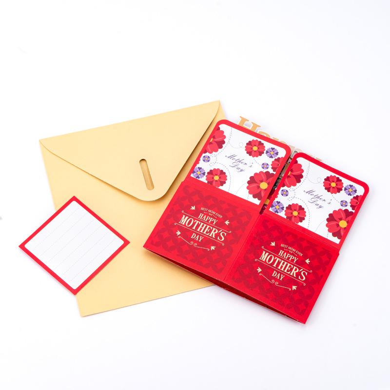 1pc Pop-Up Mother's Day Greeting Card Gift Handwritten 3D Box Paper Carving Creative Festival Blessing Postcard Party Gifts