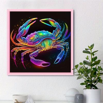Pittura con Diamanti Fai da Te Granchio Colorato Kit Punto Croce Arte Mosaico Pittura con Diamanti Cerchio Pieno/Quadrato Diamante Decorazione Casa
