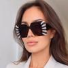 Fashion Square Sunglasses Women Luxury Punk Stripe Big Shades UV400 Gafas De Sol Mujer Trendy Sun Glasses Female
